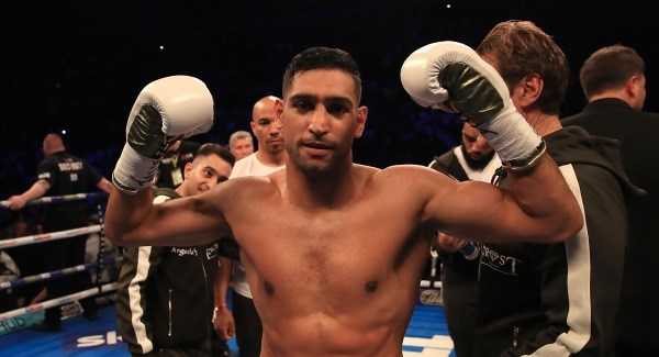 Amir Khan makes emphatic return to the ring with first round stoppage