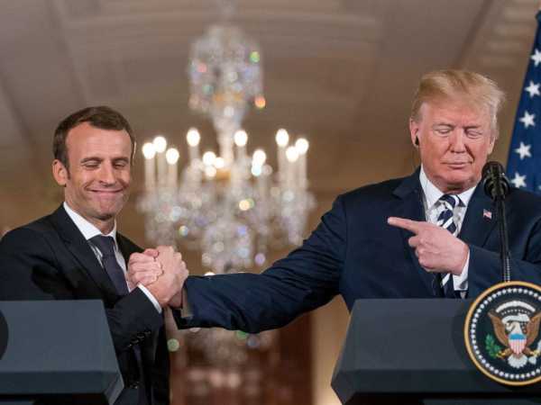 Trump and Macron's 'bromance' continues with kisses, praise