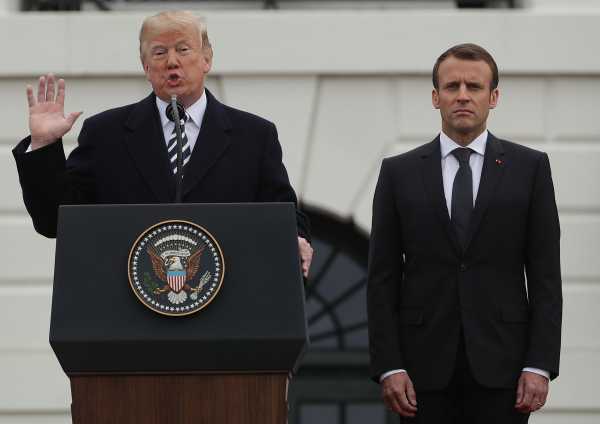 Emmanuel Macron rebuked Trump before Congress. Democrats loved it.
