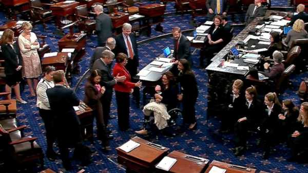 Duckworth casts vote holding newborn on Senate floor after rule change