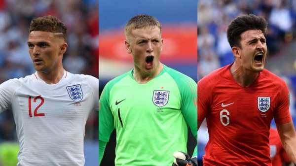 England's unlikely heroes: Jordan Pickford, Harry Maguire and Kieran Trippier starring in Russia