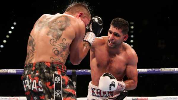 Khan vs Vargas: Amir Khan climbs off canvas to beat Samuel Vargas