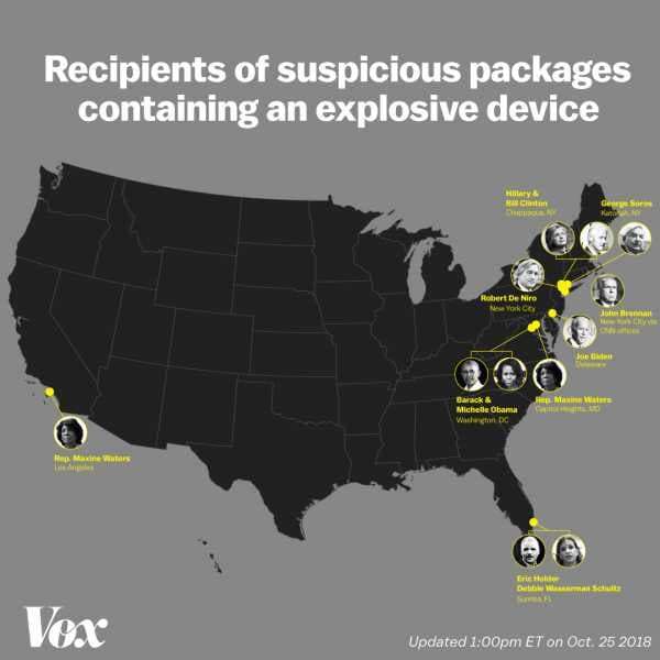 Someone sent explosive devices to the Clintons and Obamas. Here’s what we know.