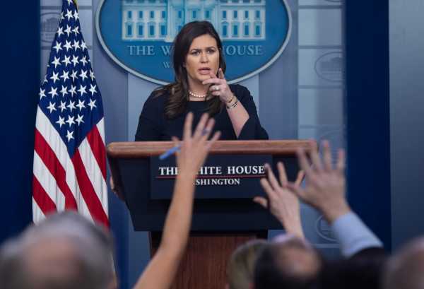 Sarah Sanders was asked if Trump plans to tone down the rhetoric. She replied with an escalation.