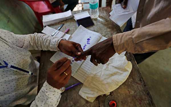 Image result for Indian man chops index finger after vote mistake