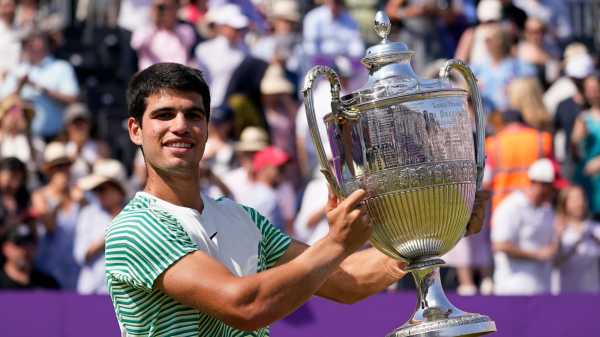 Carlos Alcaraz: Spaniard wins title at Queen’s Club which will see him overtake Novak Djokovic as world No 1
