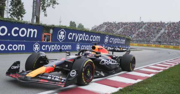 Max Verstappen fastest as Carlos Sainz crashes out of rain-hit Canadian practice