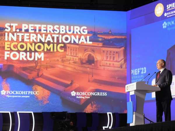 Putin touts Russian economy as Western investors steer clear of St. Petersburg event