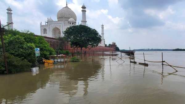 Yamuna river reaches the iconic Taj Mahal’s outer walls in India after swelling with monsoon rains