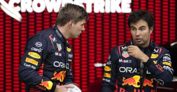 Sprint winner Max Verstappen claims team-mate Sergio Perez pushed him off track