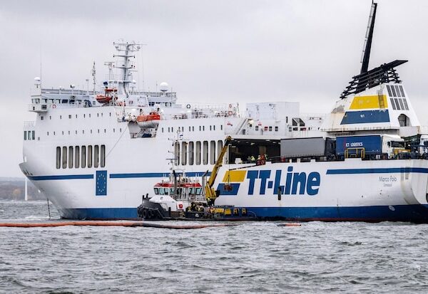 Ferry that ran aground repeatedly off Swedish coast leaking oil, extensively damaged