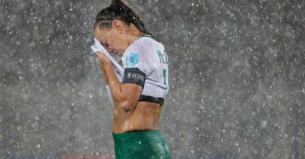 ‘Wettest game in history’: Flooded pitch fails to dampen spirits of Ireland’s women