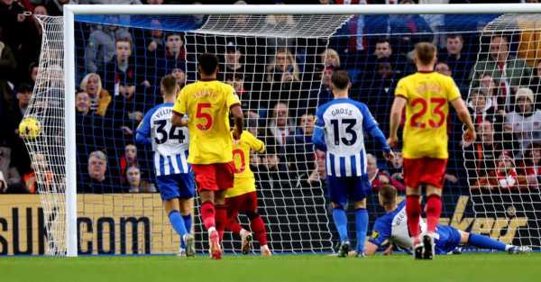 Brighton gift draw to Sheffield United after own goal and red card