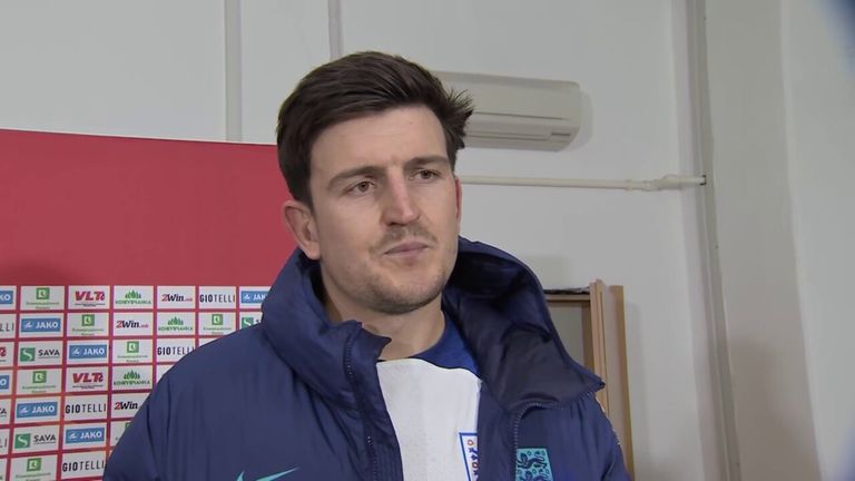England: Harry Maguire bemoans decision to award penalty to North Macedonia during draw in Skopje