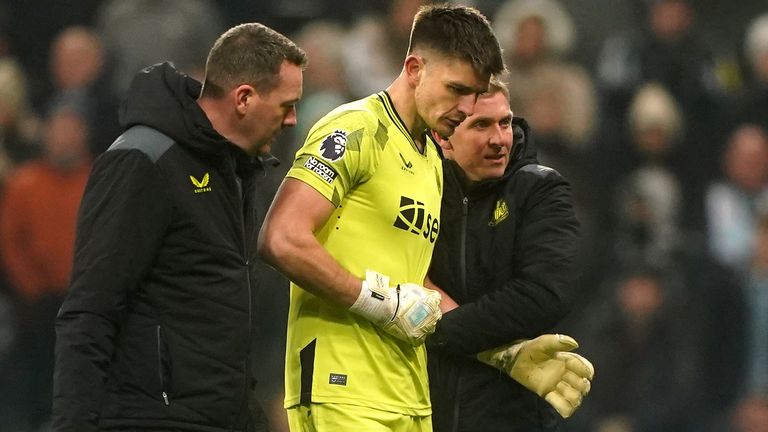 Nick Pope: Newcastle goalkeeper facing four-month layoff after suffering dislocated shoulder against Man Utd