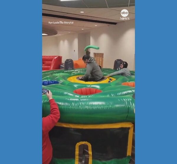 Video Workplace colleagues participate in Whac-A-Mole team-building exercise