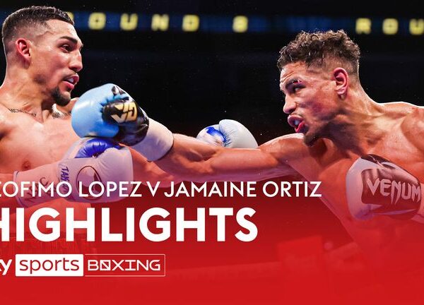 Teofimo Lopez defeats Jamaine Ortiz to retain WBO super-lightweight world title in Las Vegas