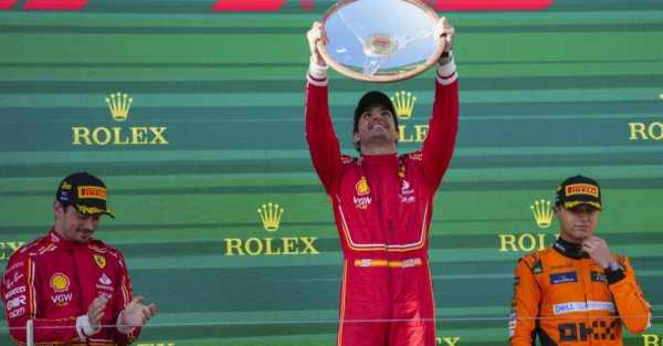 Ferrari’s Carlos Sainz wins Australian Grand Prix after Max Verstappen retires