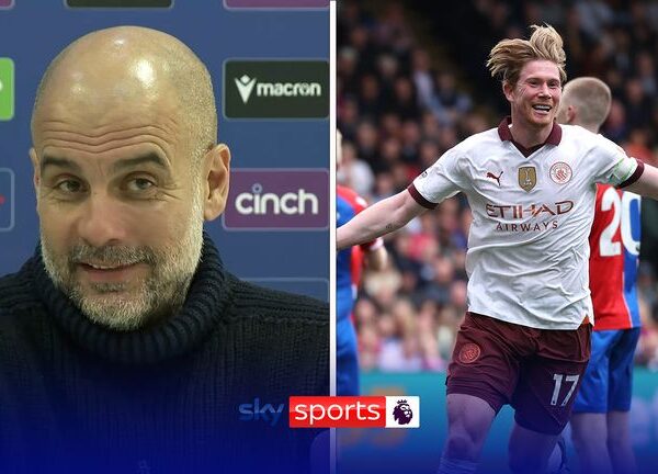 Kevin De Bruyne: Pep Guardiola praises Belgian after match-winning double at Crystal Palace and 100th goal for Man City
