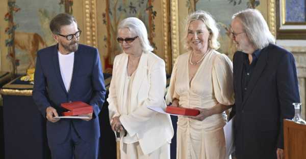 ‘Outstanding’ Abba members receive knighthoods from Sweden’s king