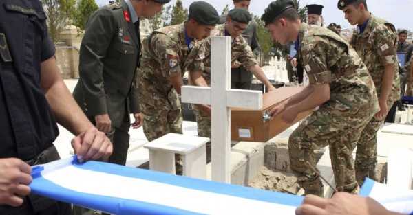 Families reclaim remains of 15 Greek soldiers killed in Cyprus in 1974