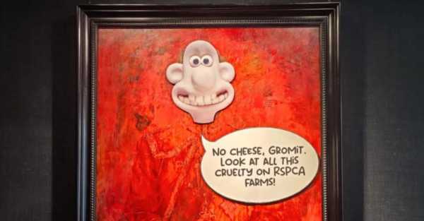 Charles’ face replaced with Wallace and Gromit character in animal rights protest