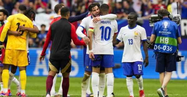 Own goal helps France beat Belgium to book Euro 2024 quarter-finals spot