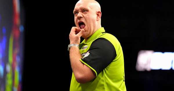 Michael van Gerwen out of Grand Slam as Luke Littler almost hits nine-darter