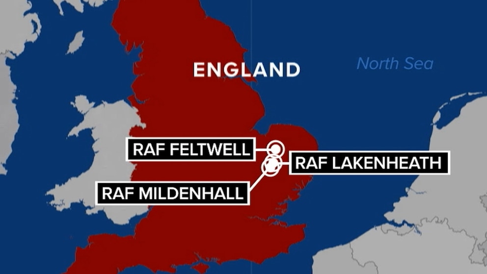 Video US Air Force says drones spotted near 3 bases in England