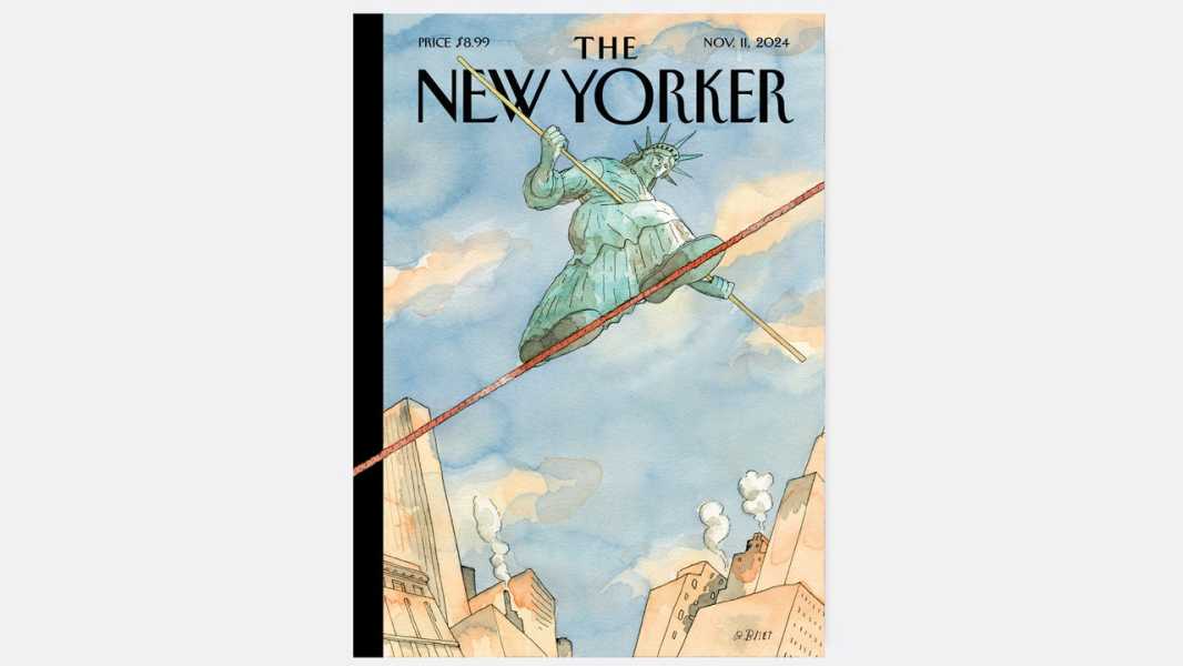 Barry Blitt’s “Tightrope”