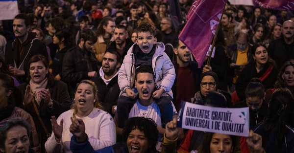 Tens of thousands protest in Barcelona over soaring rental costs