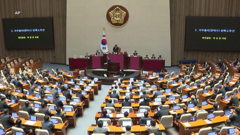 Video South Korea’s National Assembly impeaches acting president