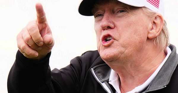Trump opens new golf course in Scotland before returning to US to 'fight fires'