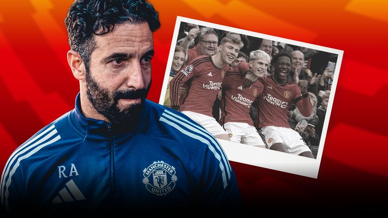 Manchester United: Rasmus Höjlund, Alejandro Garnacho and Kobby Mainou. The photo was supposed to be taken at a future date, but all three are now out of frame.