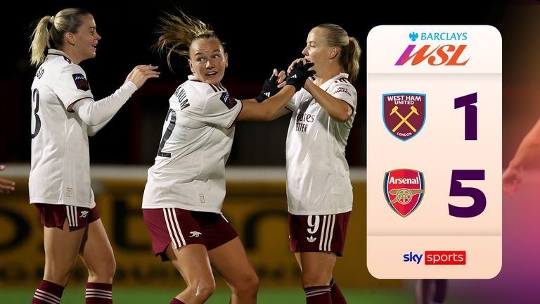 Arsenal Women score five goals again to beat West Ham Women, Manchester City Women beat Brighton Women – WSL review