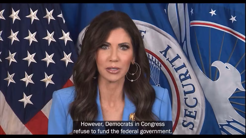 Senate Democrats Seek Probe of Noem’s TSA Shutdown Video, Citing Partisan Blame