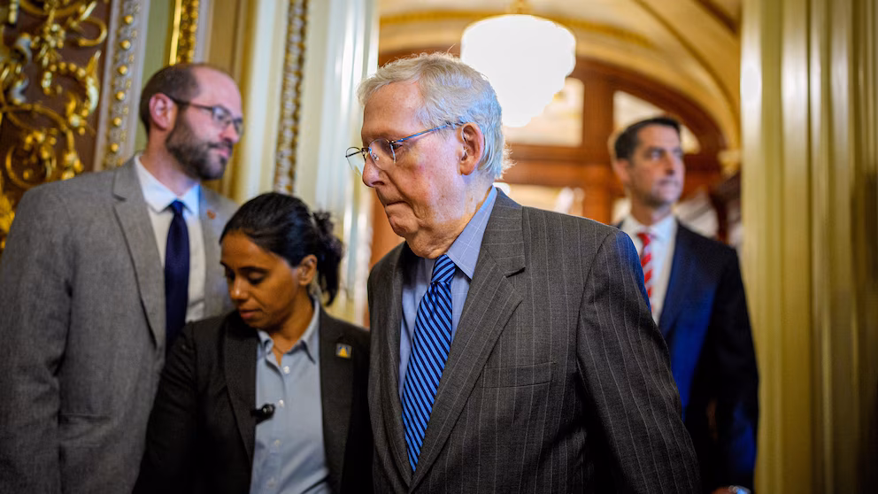 McConnell Trips in Capitol Corridor