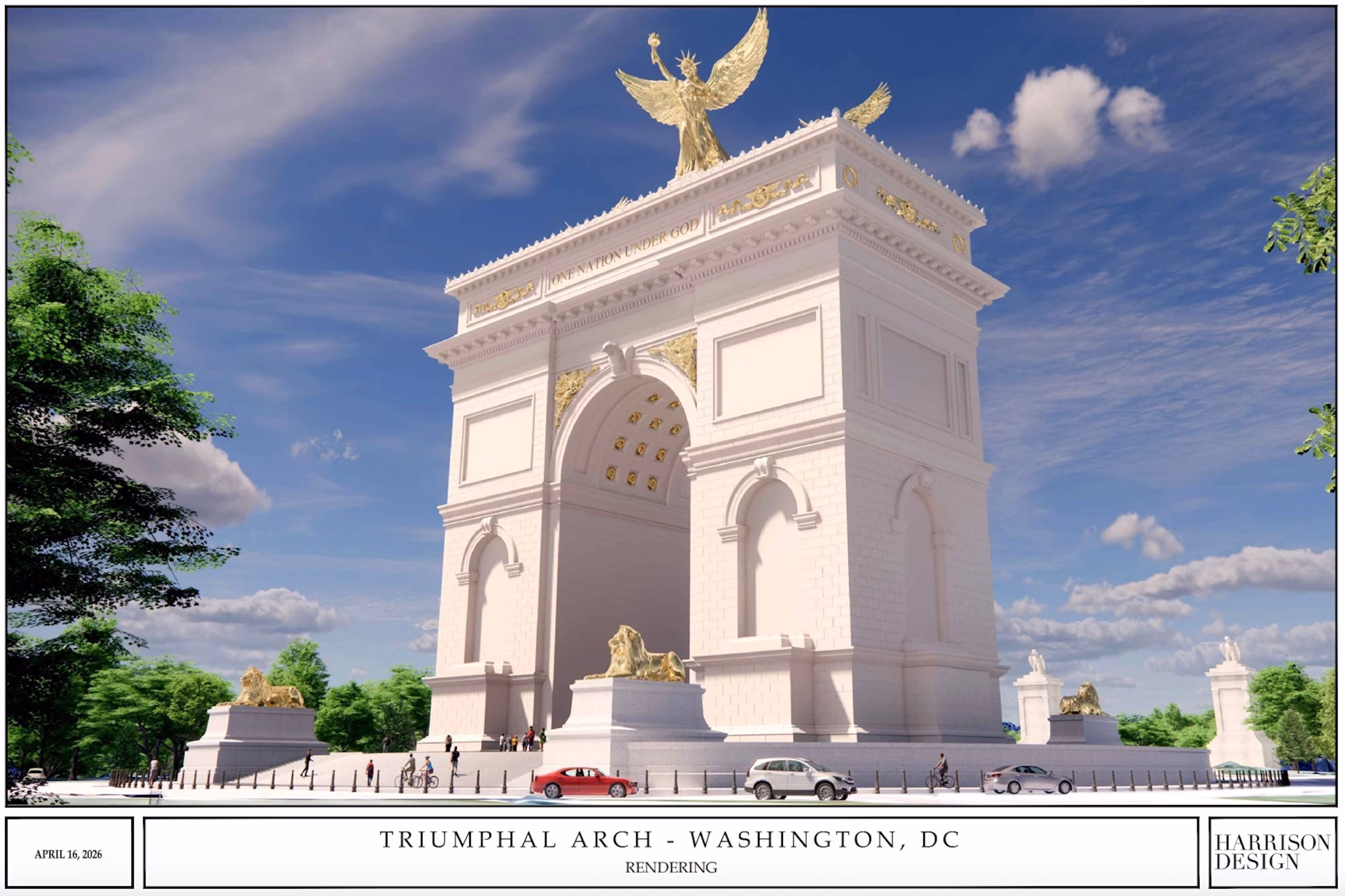 Fresh designs unveiled for Trump's envisioned "victory gate". 8