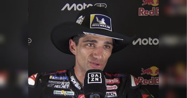 Former world motorcycle racing champion crashes while celebrating debut win of the season (video)