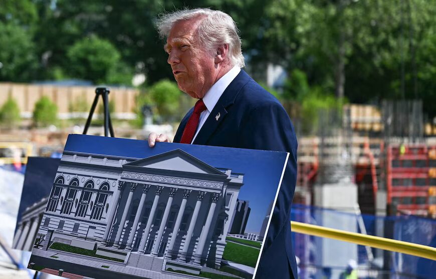 Trump Touts Ballroom as ‘Protection’ During Site Tour