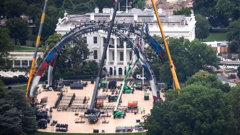 UFC Cage Build Begins at White House for Flag Day Brawls 22