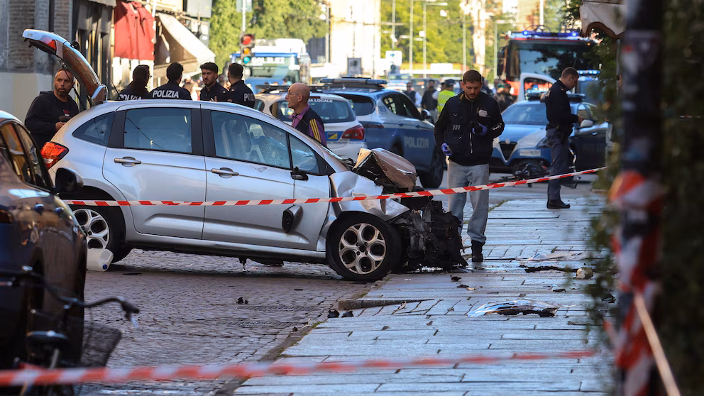 Vehicle Strikes Group in Northern Italy; Eight Hurt: Authorities 5 Vehicle Strikes Group in Northern Italy; Eight Hurt: Authorities 5