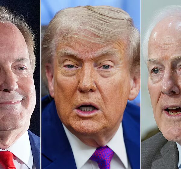 Trump backs Paxton against Cornyn in Texas Senate race.