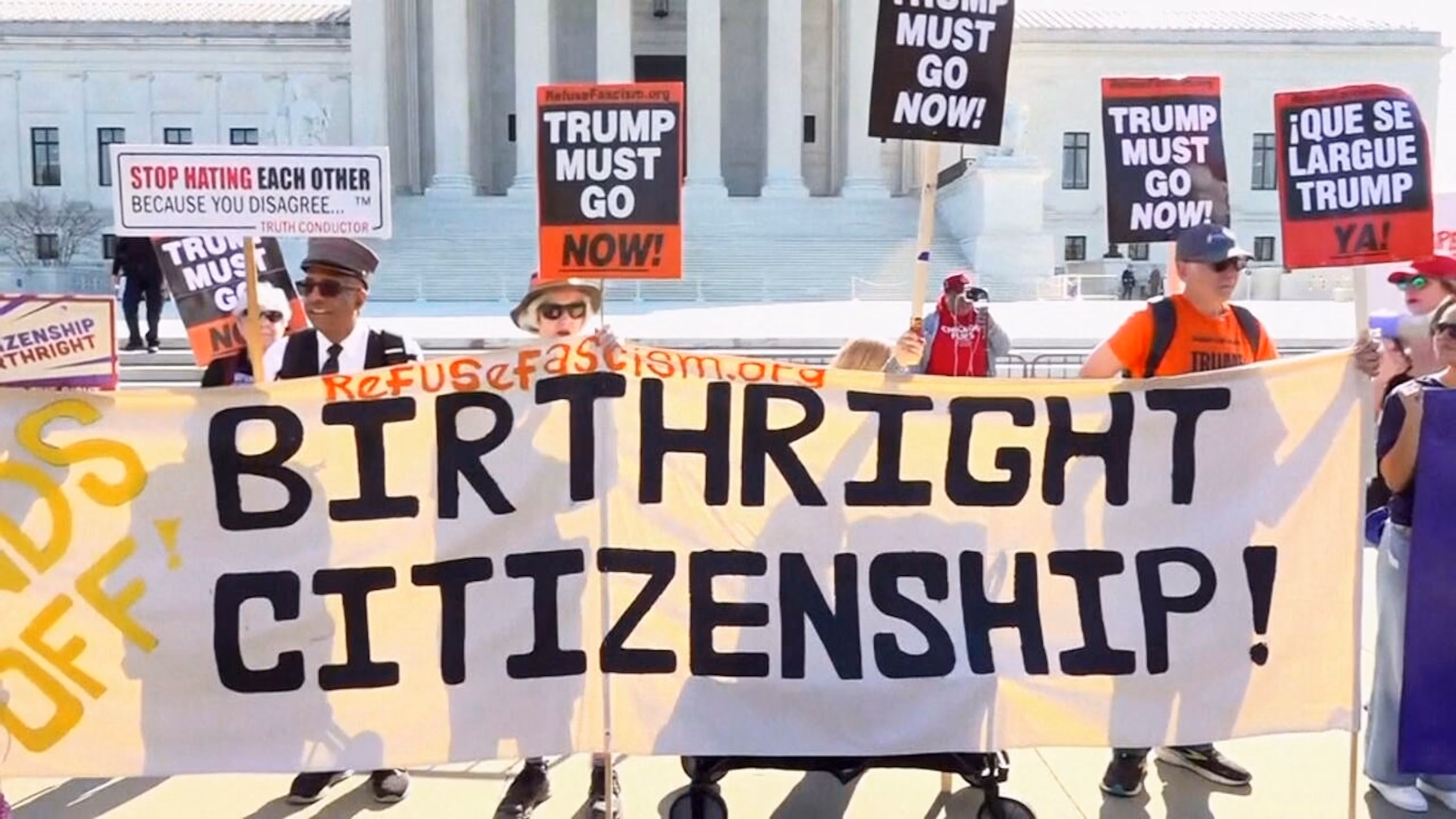 Mothers who have immigrated to the United States, along with their American-born children, are nervously anticipating a decision on birthright citizenship. 12