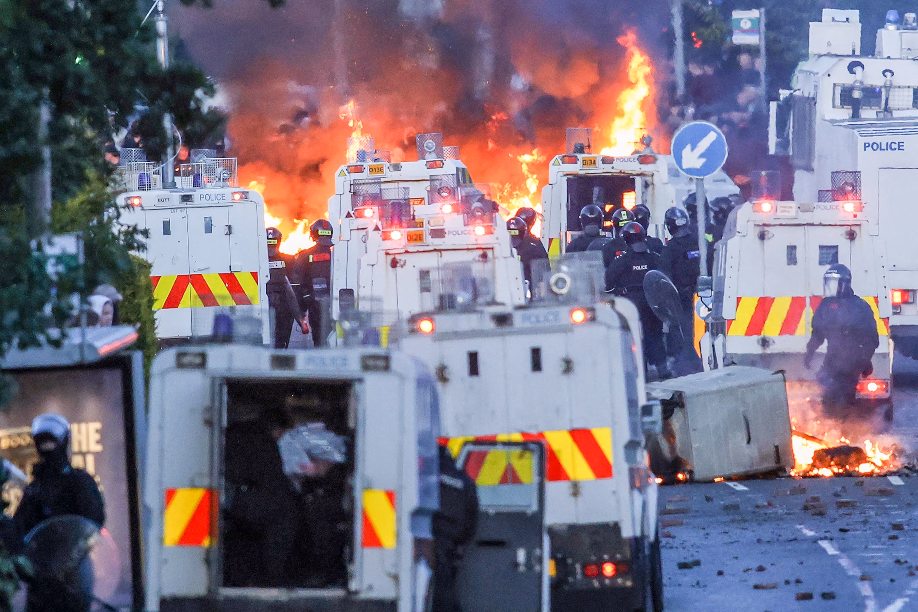 Extra police officers have been deployed due to ongoing violent disturbances in Belfast for a second consecutive night. 13
