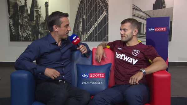 West Ham midfielder Jack Wilshere discusses England ambitions with Gary Neville