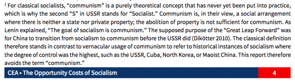 The White House, definitely not scared of socialism, issues report on why socialism is bad